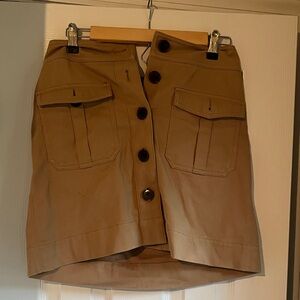 Ann Taylor Factory Brown Button-Front Mini Skirt